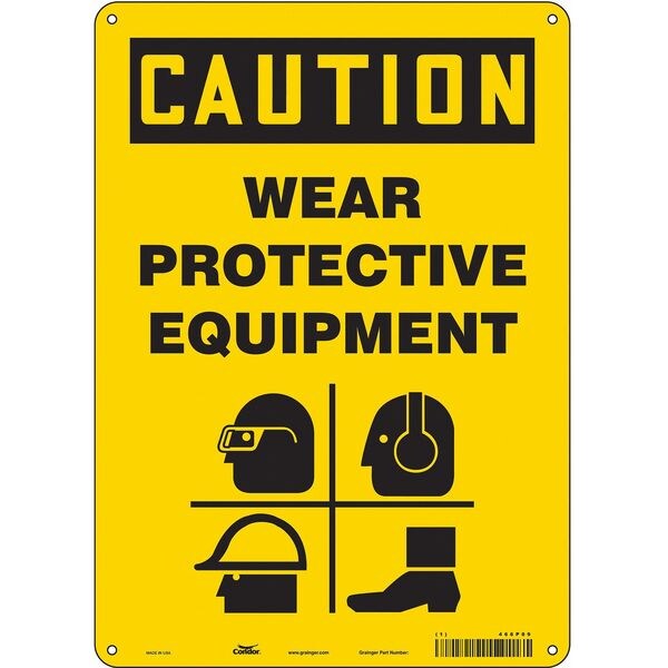 Safety Sign, 14 in Height, 10 in Width, Polyethylene, Vertical Rectangle, English, 466P89