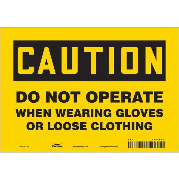 Safety Sign, 7 in Height, 10 in Width, Vinyl, Vertical Rectangle, English, 466P16