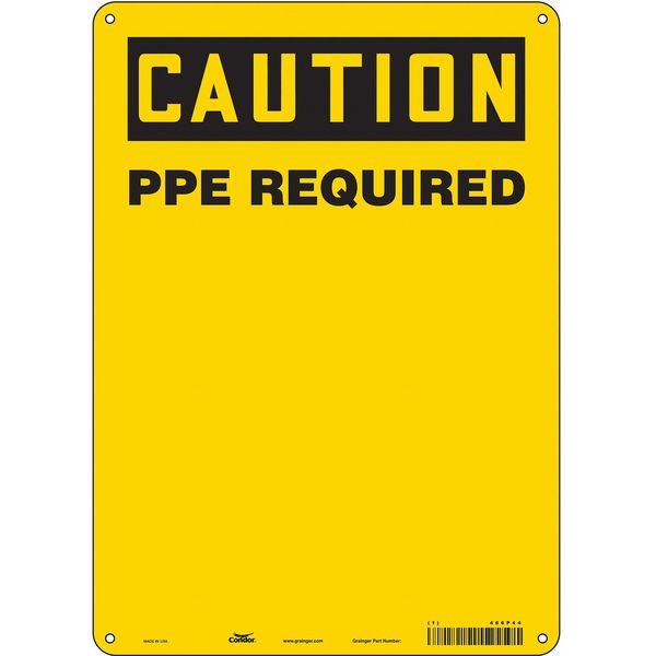 Safety Sign, 14 in Height, 10 in Width, Polyethylene, Vertical Rectangle, English, 466P44