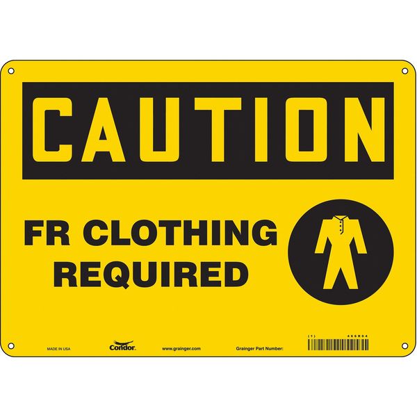 Safety Sign, 10 in Height, 14 in Width, Polyethylene, Horizontal Rectangle, English, 466R04