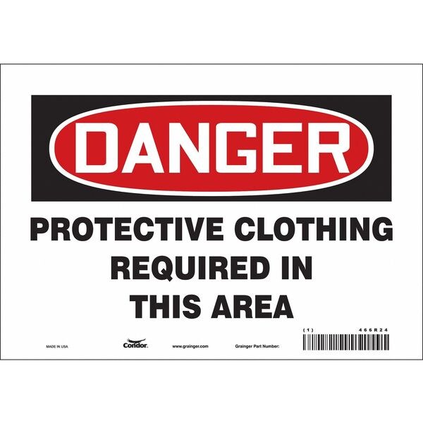 Safety Sign, 7 in Height, 10 in Width, Vinyl, Vertical Rectangle, English, 466R24