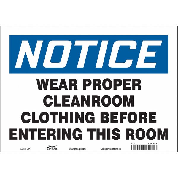 Safety Sign, 10 in Height, 14 in Width, Vinyl, Horizontal Rectangle, English, 466R63