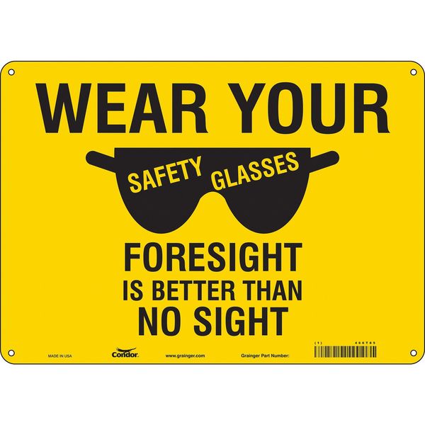 Safety Sign, 10 in Height, 14 in Width, Polyethylene, Horizontal Rectangle, English, 466T85