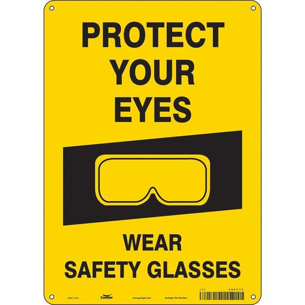 Safety Sign, 14 in Height, 10 in Width, Polyethylene, Vertical Rectangle, English, 466T72