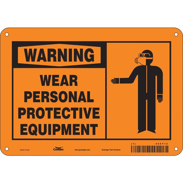 Safety Sign, 7 in Height, 10 in Width, Polyethylene, Vertical Rectangle, English, 466T12