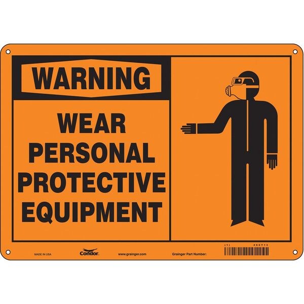 Safety Sign, 10 in Height, 14 in Width, Polyethylene, Horizontal Rectangle, English, 466T13