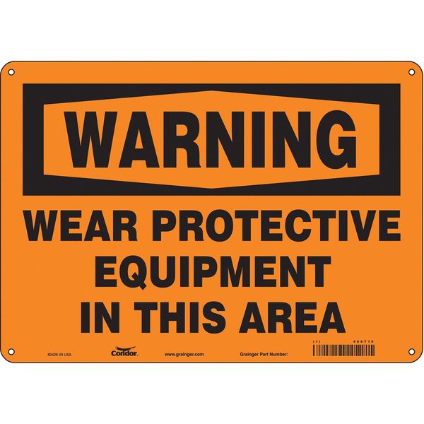 Safety Sign, 10 in Height, 14 in Width, Polyethylene, Horizontal Rectangle, English, 466T19