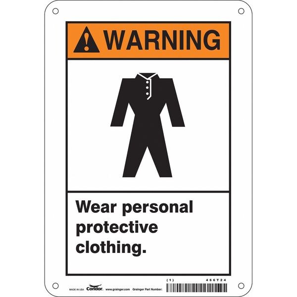 Safety Sign, 10 in Height, 7 in Width, Polyethylene, Horizontal Rectangle, English, 466T24