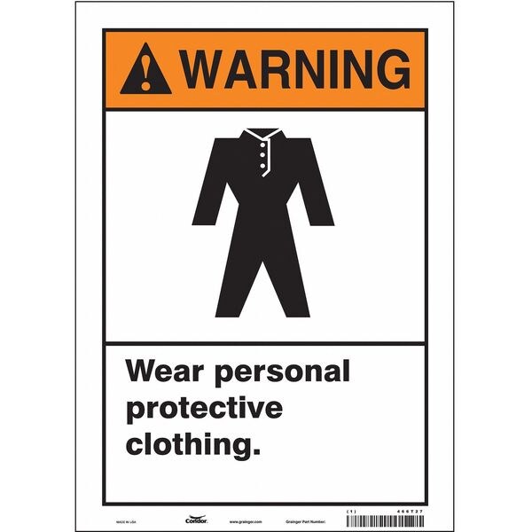 Safety Sign, 14 in Height, 10 in Width, Vinyl, Vertical Rectangle, English, 466T27