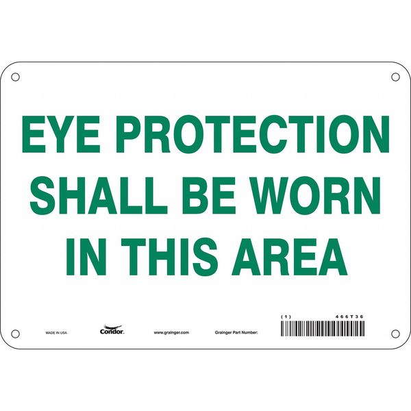 Safety Sign, 7 in Height, 10 in Width, Polyethylene, Vertical Rectangle, English, 466T36