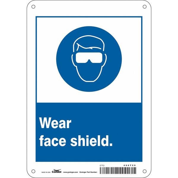 Safety Sign, 10 in Height, 7 in Width, Polyethylene, Horizontal Rectangle, English, 466T59