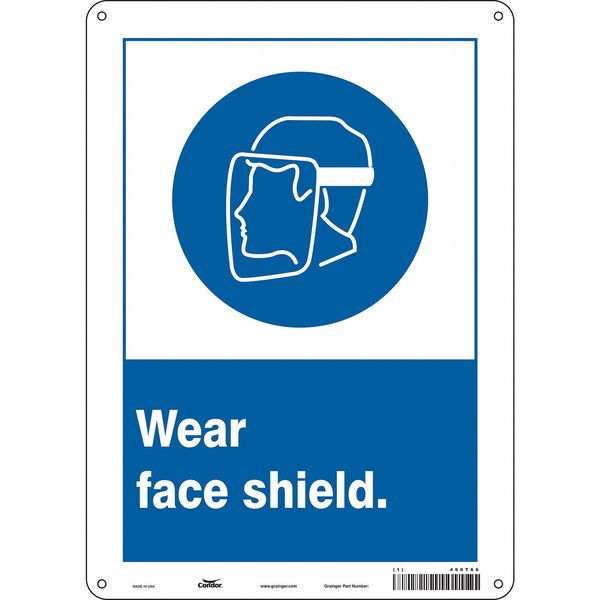Safety Sign, 14 in Height, 10 in Width, Polyethylene, Vertical Rectangle, English, 466T66