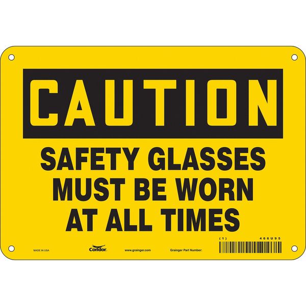 Safety Sign, 7 in Height, 10 in Width, Polyethylene, Vertical Rectangle, English, 466U95