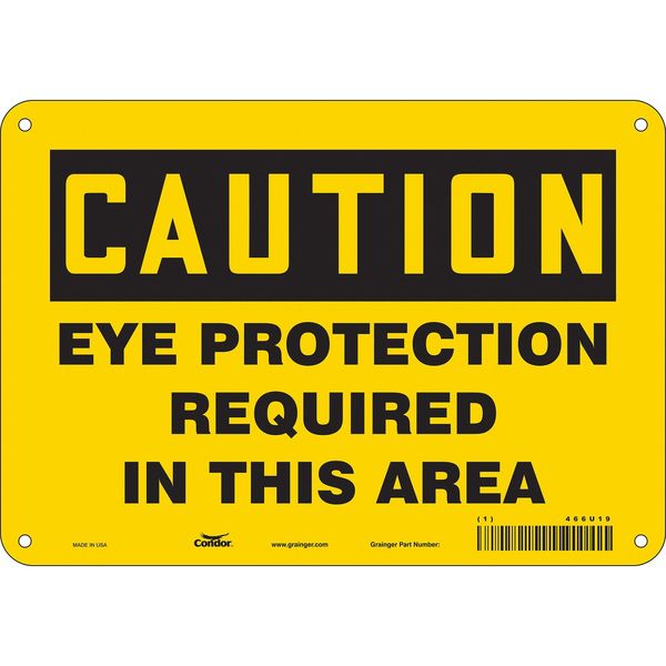 Safety Sign, 7 in Height, 10 in Width, Polyethylene, Vertical Rectangle, English, 466U19