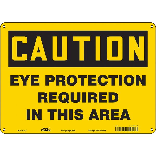 Safety Sign, 10 in Height, 14 in Width, Polyethylene, Horizontal Rectangle, English, 466U20