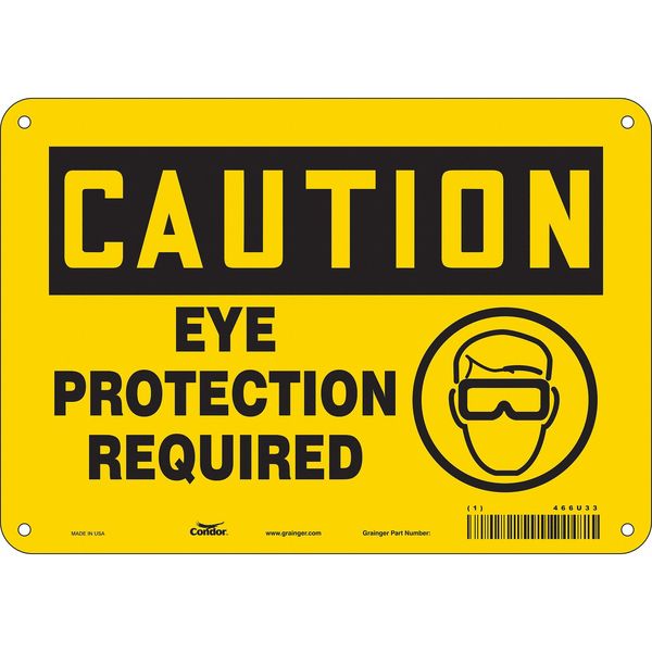 Safety Sign, 7 in Height, 10 in Width, Polyethylene, Vertical Rectangle, English, 466U33