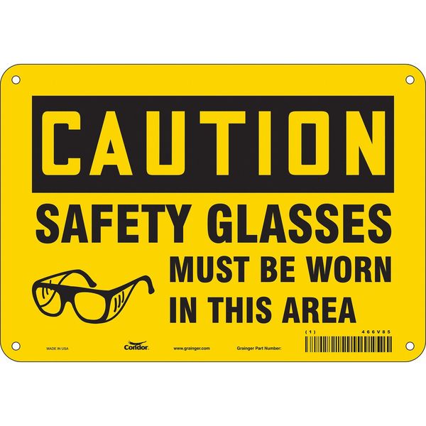 Safety Sign, 7 in Height, 10 in Width, Polyethylene, Vertical Rectangle, English, 466V85
