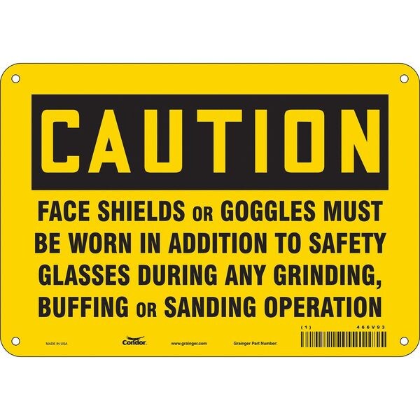 Safety Sign, 7 in Height, 10 in Width, Polyethylene, Vertical Rectangle, English, 466V93