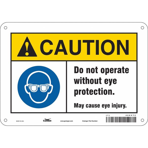 Safety Sign, 7 in Height, 10 in Width, Polyethylene, Vertical Rectangle, English, 466V72