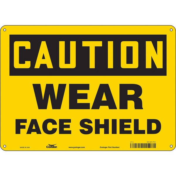 Safety Sign, 10 in Height, 14 in Width, Polyethylene, Horizontal Rectangle, English, 466V79
