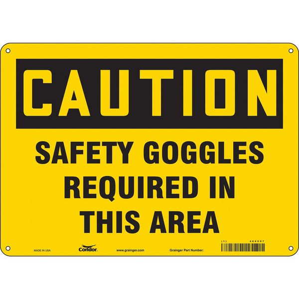 Safety Sign, 10 in Height, 14 in Width, Polyethylene, Horizontal Rectangle, English, 466V07