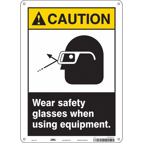 Safety Sign, 14 in Height, 10 in Width, Polyethylene, Vertical Rectangle, English, 466V21