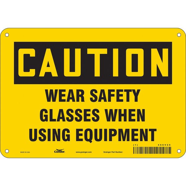 Safety Sign, 7 in Height, 10 in Width, Polyethylene, Vertical Rectangle, English, 466V26
