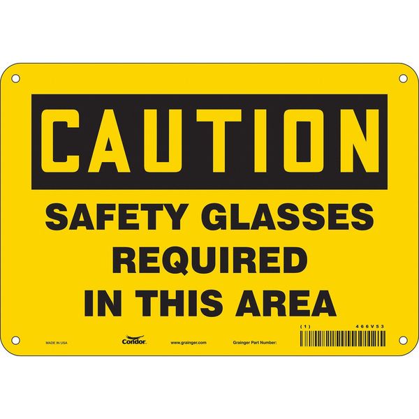 Safety Sign, 7 in Height, 10 in Width, Polyethylene, Vertical Rectangle, English, 466V53