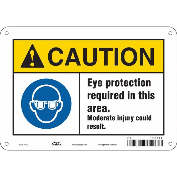 Safety Sign, 7 in Height, 10 in Width, Polyethylene, Vertical Rectangle, English, 466V60