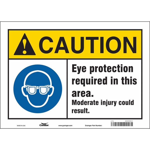 Safety Sign, 10 in Height, 14 in Width, Vinyl, Horizontal Rectangle, English, 466V63