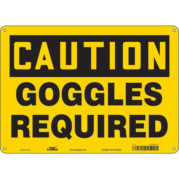 Safety Sign, 10 in Height, 14 in Width, Polyethylene, Horizontal Rectangle, English, 466W70