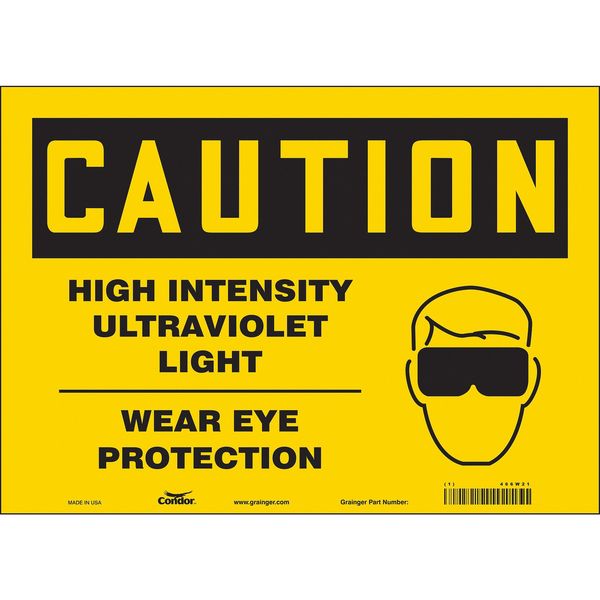 Safety Sign, 10 in Height, 14 in Width, Vinyl, Horizontal Rectangle, English, 466W21