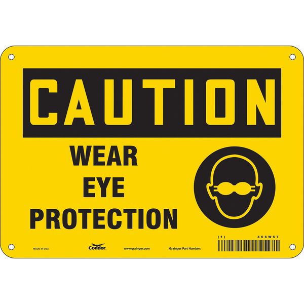 Safety Sign, 7 in Height, 10 in Width, Polyethylene, Vertical Rectangle, English, 466W57
