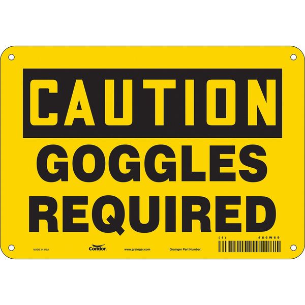 Safety Sign, 7 in Height, 10 in Width, Polyethylene, Vertical Rectangle, English, 466W69