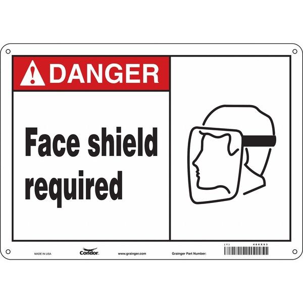 Safety Sign, 10 in Height, 14 in Width, Polyethylene, Horizontal Rectangle, English, 466X93