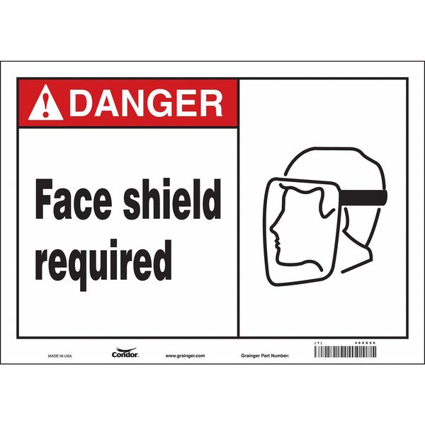 Safety Sign, 10 in Height, 14 in Width, Vinyl, Horizontal Rectangle, English, 466X96