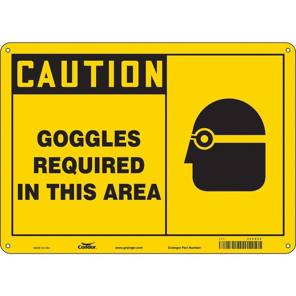 Safety Sign, 10 in Height, 14 in Width, Polyethylene, Horizontal Rectangle, English, 466X08