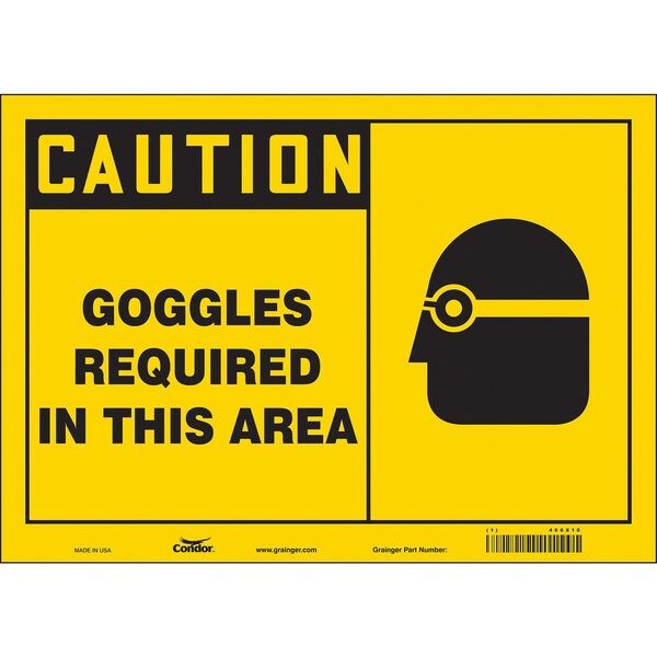 Safety Sign, 10 in Height, 14 in Width, Vinyl, Horizontal Rectangle, English, 466X10