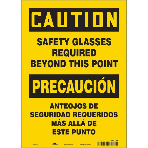 Safety Sign, 14 in Height, 10 in Width, Vinyl, Vertical Rectangle, English, Spanish, 466X16