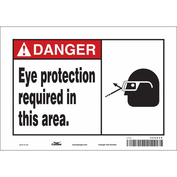Safety Sign, 7 in Height, 10 in Width, Vinyl, Vertical Rectangle, English, 466X28