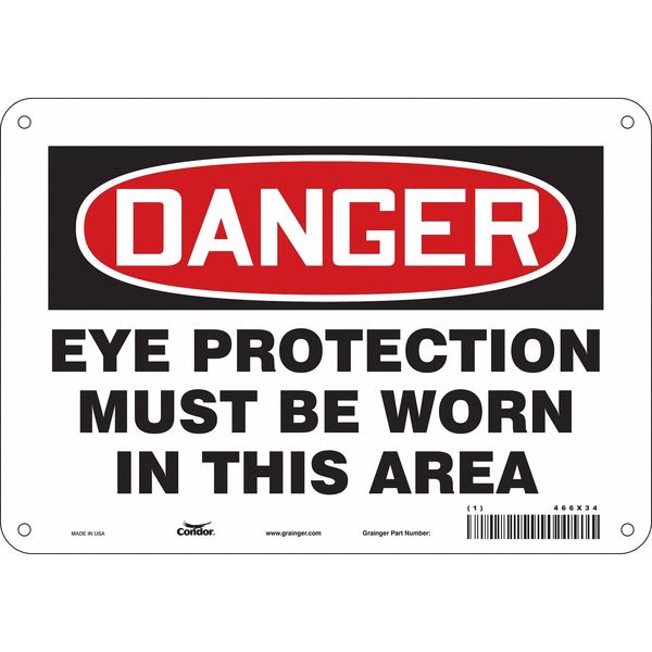 Safety Sign, 7 in Height, 10 in Width, Vinyl, Vertical Rectangle, English, 466X34