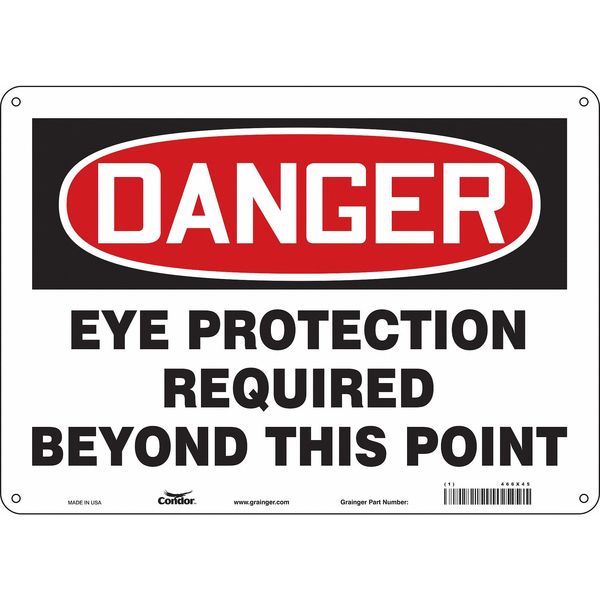 Safety Sign, 10 in Height, 14 in Width, Polyethylene, Horizontal Rectangle, English, 466X45