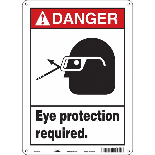 Safety Sign, 14 in Height, 10 in Width, Polyethylene, Vertical Rectangle, English, 466Y03