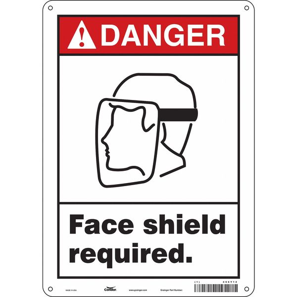 Safety Sign, 14 in Height, 10 in Width, Polyethylene, Vertical Rectangle, English, 466Y12