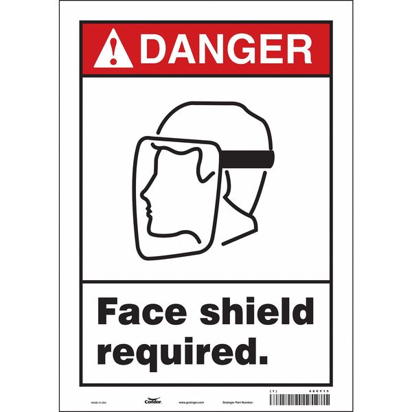 Safety Sign, 14 in Height, 10 in Width, Vinyl, Vertical Rectangle, English, 466Y15