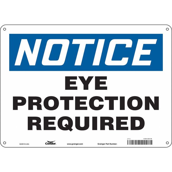 Safety Sign, 10 in Height, 14 in Width, Polyethylene, Horizontal Rectangle, English, 466Z85