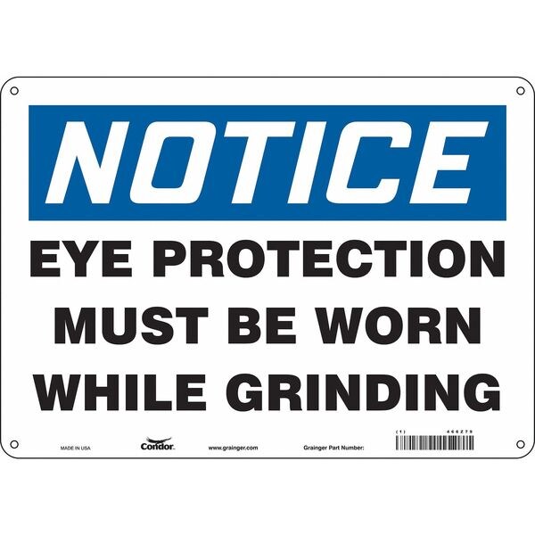 Safety Sign, 10 in Height, 14 in Width, Polyethylene, Horizontal Rectangle, English, 466Z79
