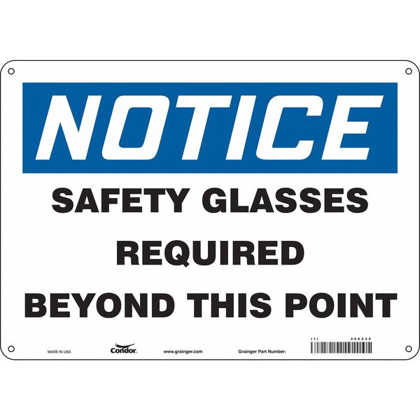 Safety Sign, 10 in Height, 14 in Width, Polyethylene, Horizontal Rectangle, English, 466Z29