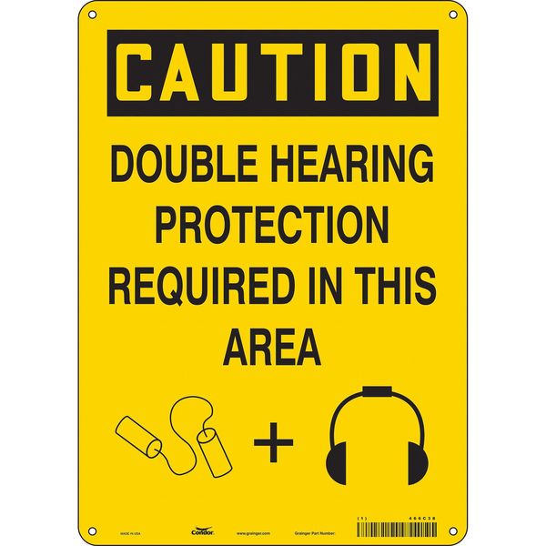 Safety Sign, 14 in Height, 10 in Width, Polyethylene, Vertical Rectangle, English, 466C38