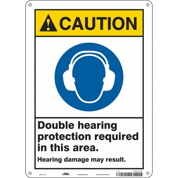 Safety Sign, 14 in Height, 10 in Width, Polyethylene, Vertical Rectangle, English, 466C46